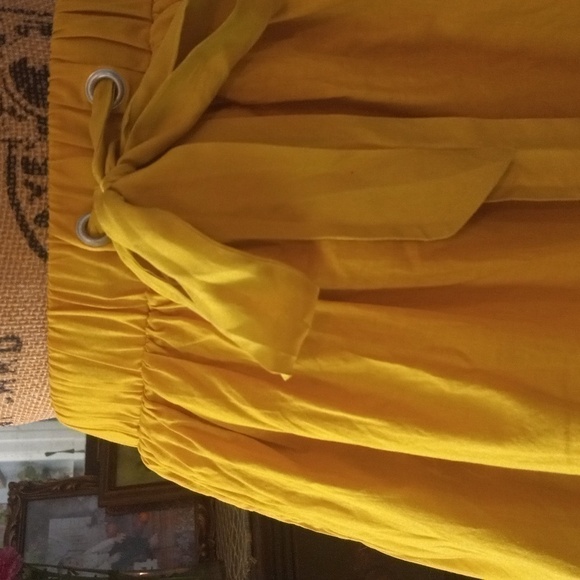 Anthropologie Odille Drawing Parallels Pleated Pocket Skirt in Marigold Yellow - Picture 11 of 14